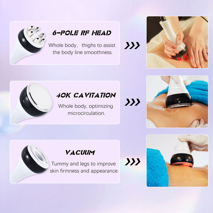 6 in1 Ultrasonic Fat Burning Cellulite Body Massager RF Cavitation Machine  ﻿