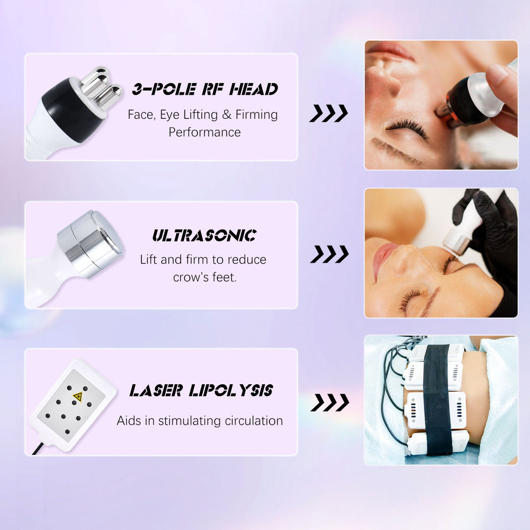 6 in1 Ultrasonic Fat Burning Cellulite Body Massager RF Cavitation Machine  ﻿